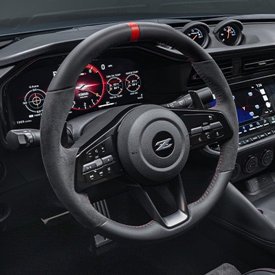 2024 Nissan NISMO Z view of steering wheel highlighting enhanced response steering
