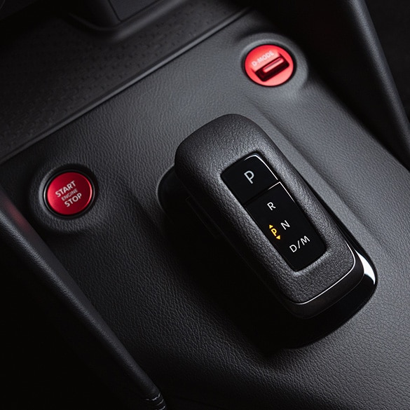 Close up of Nissan Z NISMO Sports + Drive Mode toggle