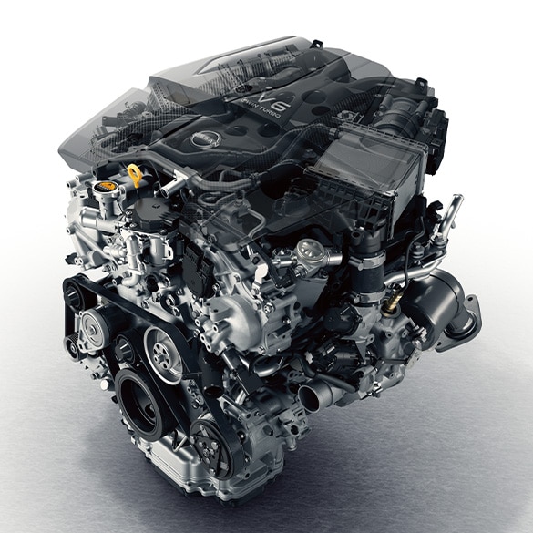 Close up of 2024 Nissan NISMO Z V6 Engine