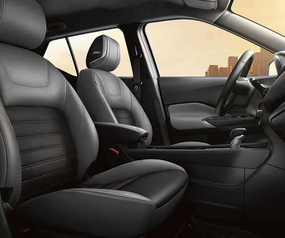 2024 Nissan Kicks interior view of Ergonomic front seats