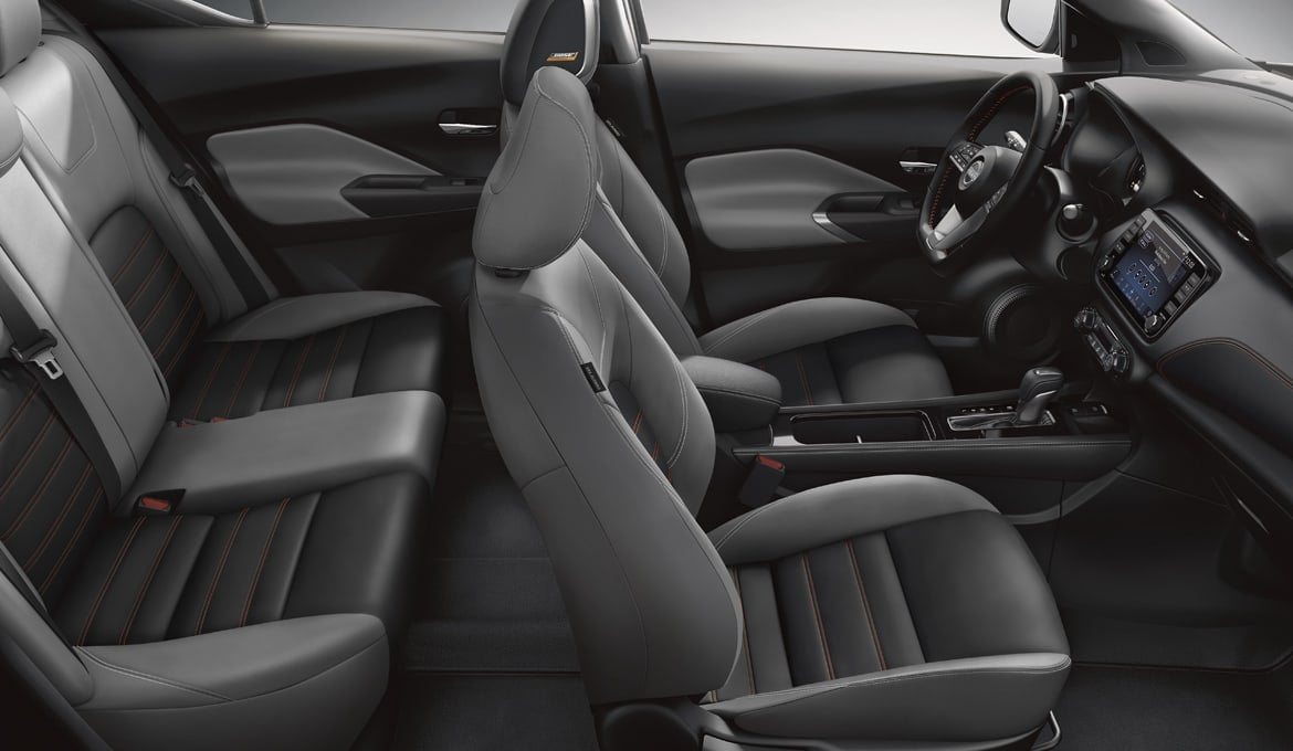 2024 Nissan Kicks interior view of front and back seats