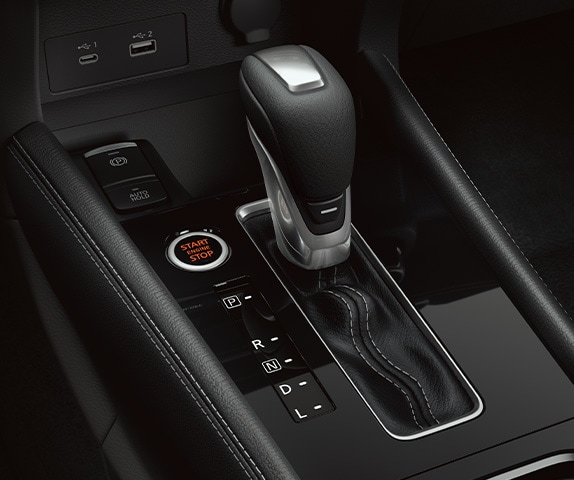 2024 Nissan Kicks interior view of sport gear shift