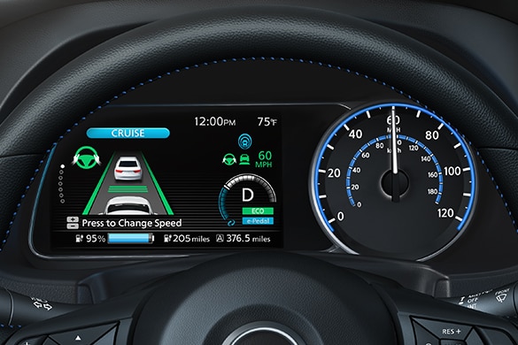 2024 Nissan LEAF customizable digital display gauge cluster
