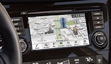 2023 Nissan Qashqai close up of touchscreen showing Nissanconnect navigation