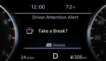 2023 Nissan Qashqai showing intelligent driving alertness icon