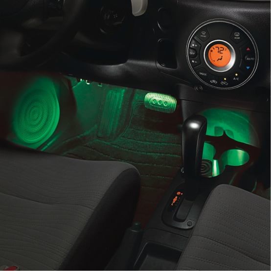Nissan Cube green floor lights