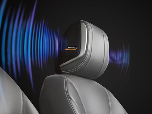 2024 Nissan Kicks front seat illustrating Bose Speakers in headrest